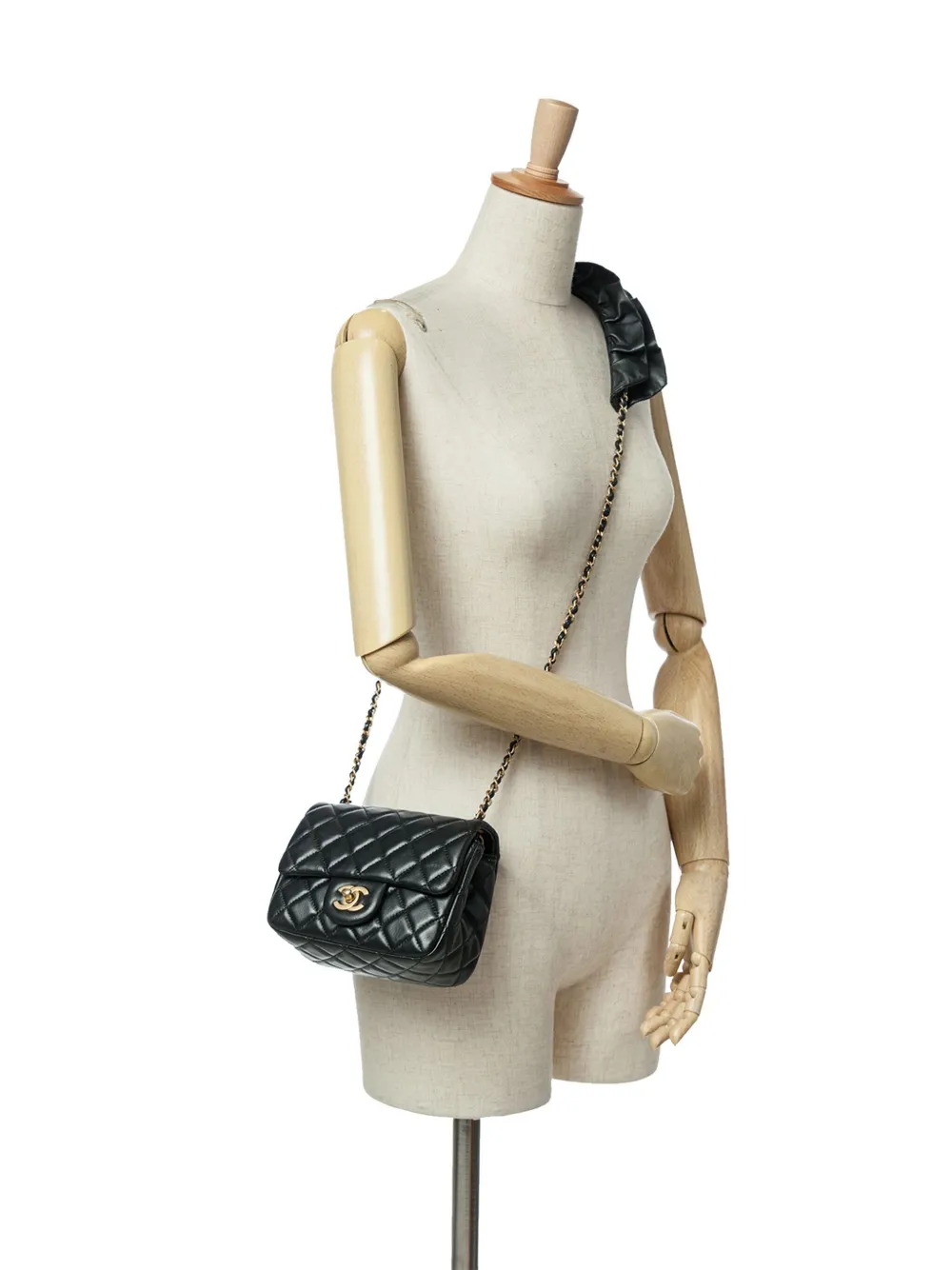 CHANEL Pre-Owned 2020 Mini Square Lambskin Romance Single Flap crossbody bag | Pre-Owned | Image 2