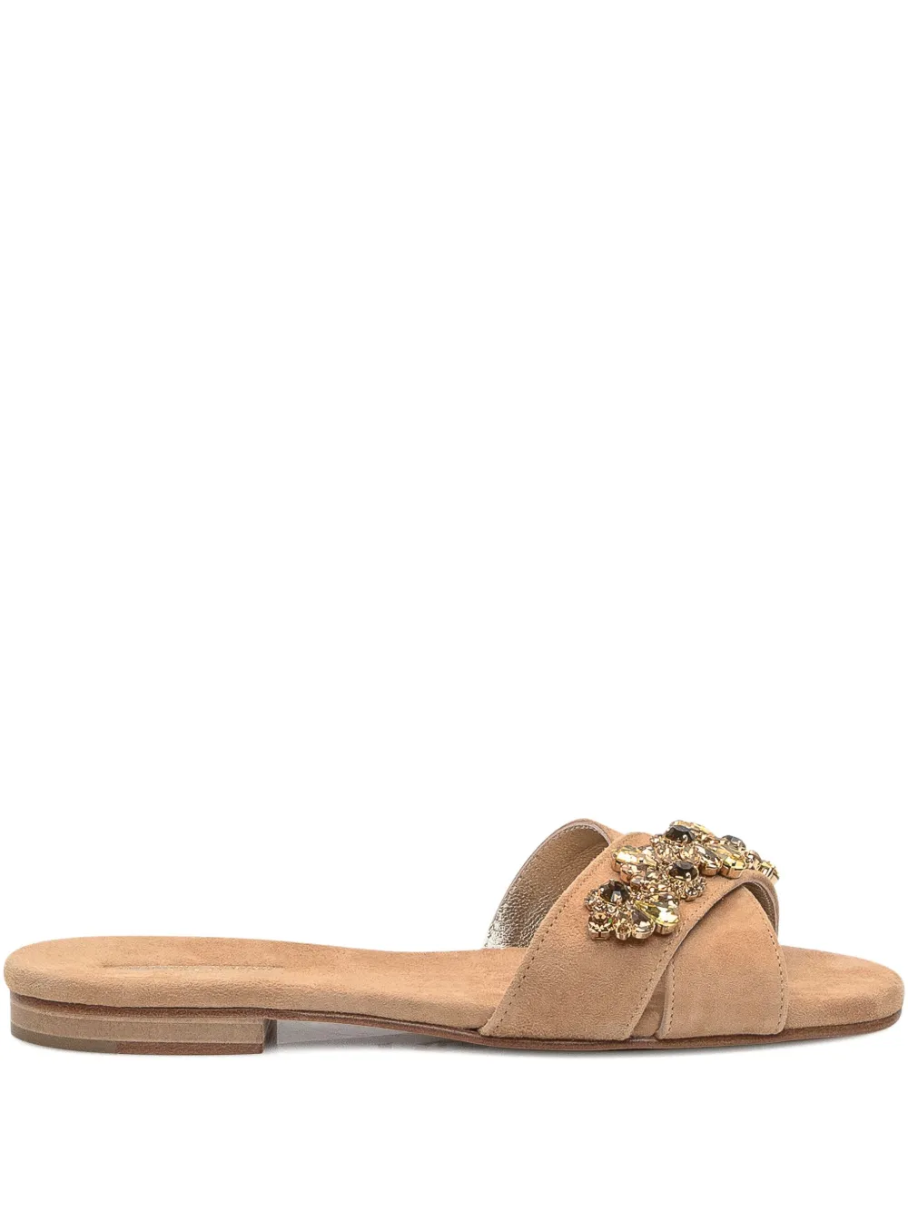 Emanuela Caruso crystal-embellished sandals Brown