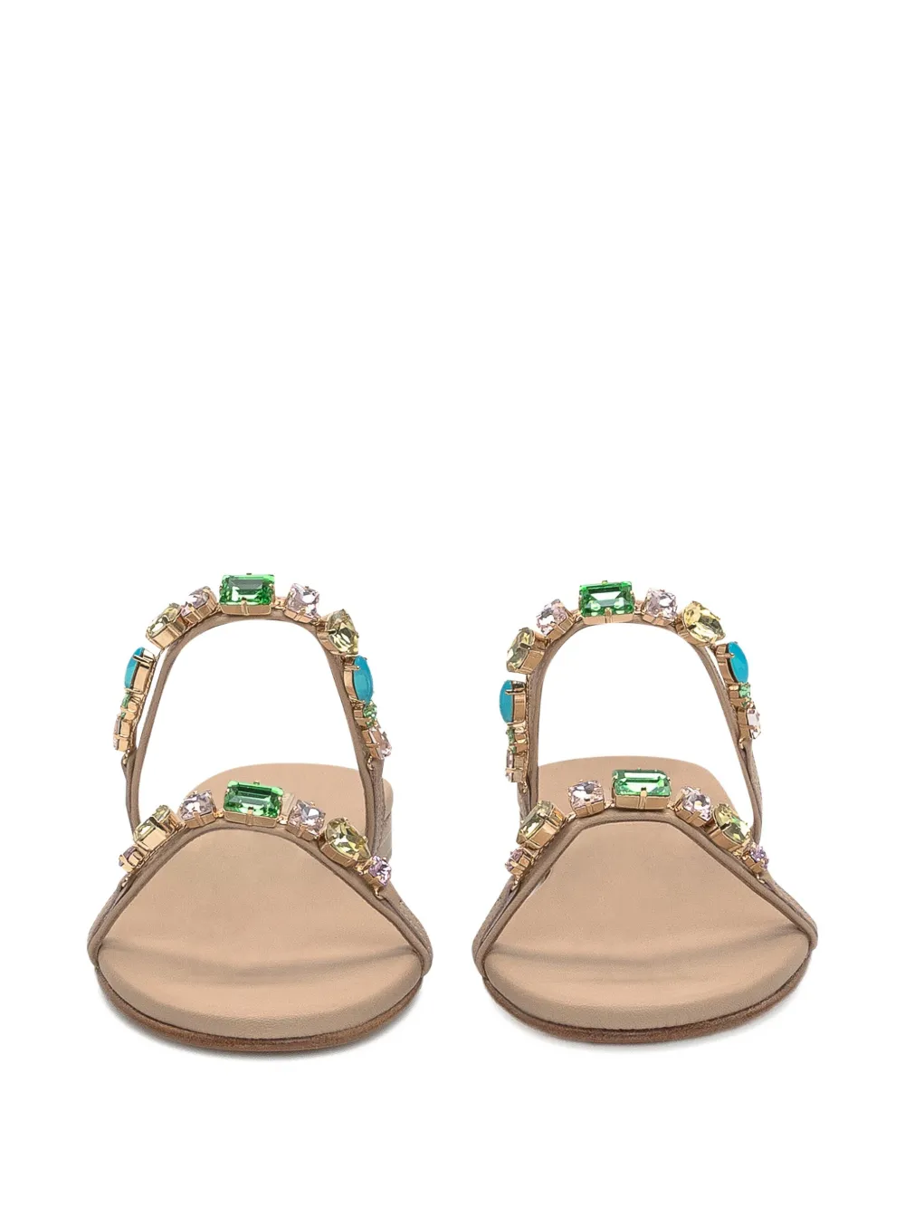 Emanuela Caruso crystal-embellished sandals Neutrals