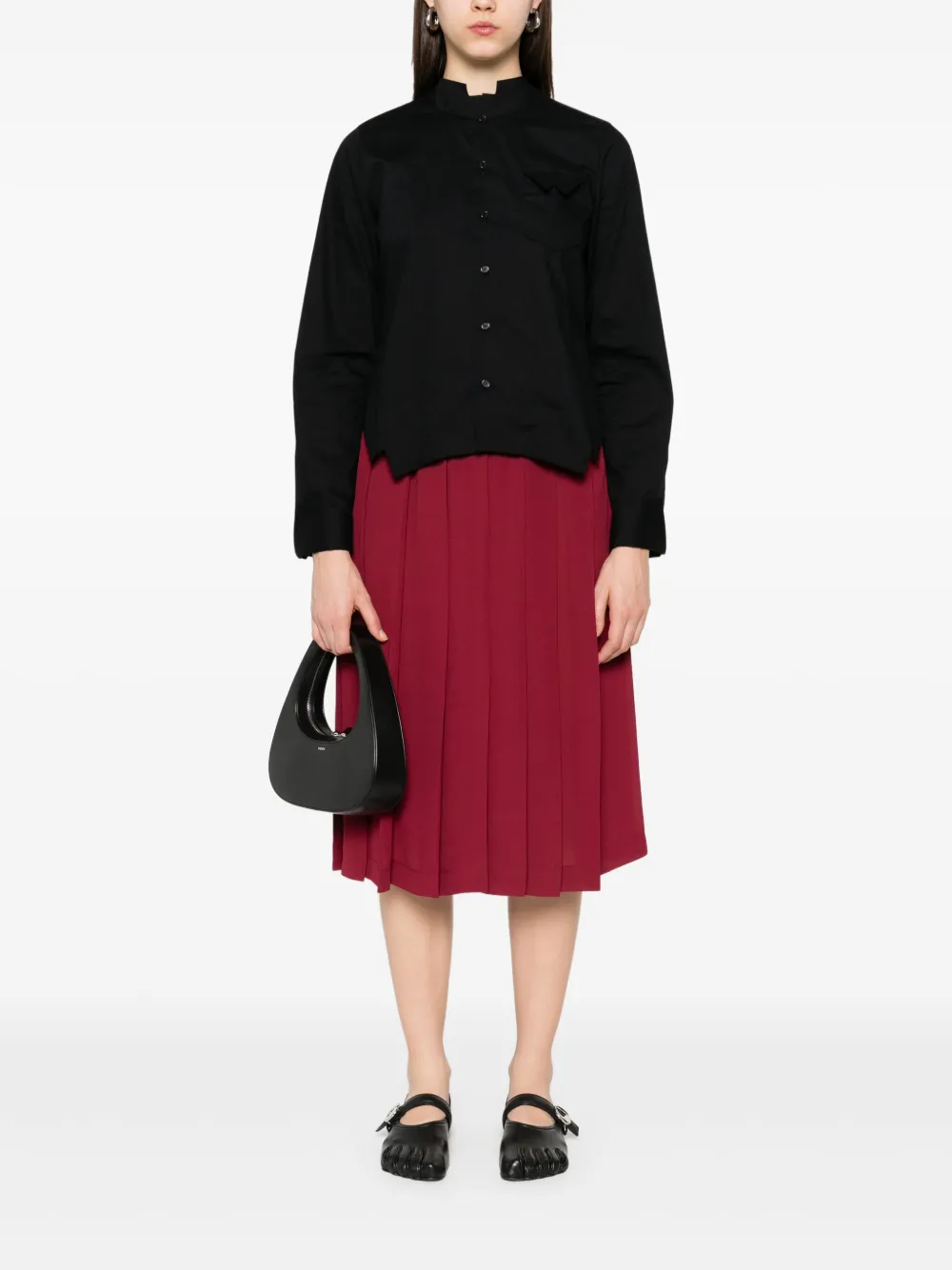Noir Kei Ninomiya Katoenen shirt - Zwart