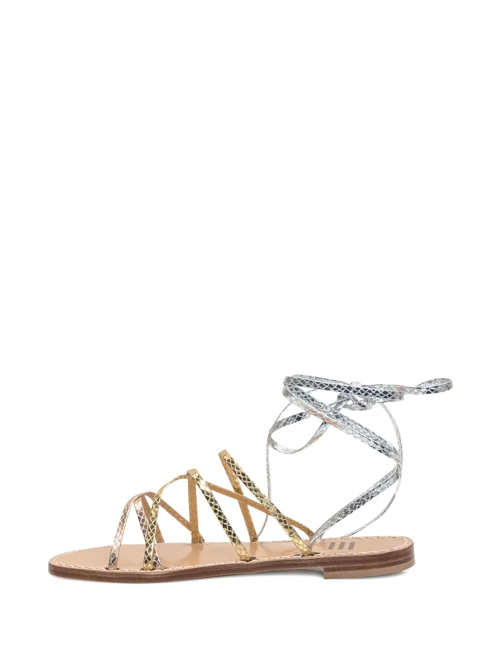 Emanuela Caruso tie-fastening sandals Gold