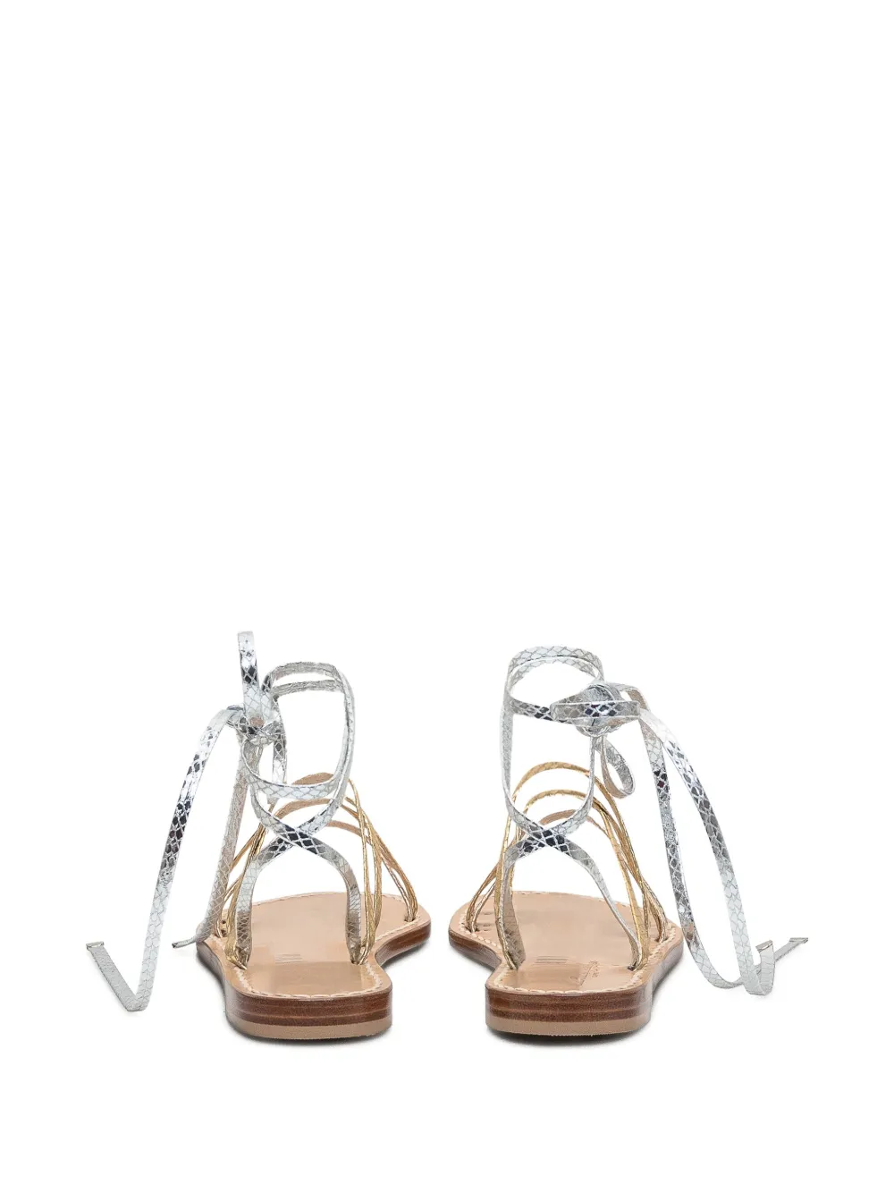 Emanuela Caruso tie-fastening sandals Gold