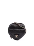CHANEL Pre-Owned 2021 Lambskin CC in Love Heart Necklace Bag crossbody bag - Black