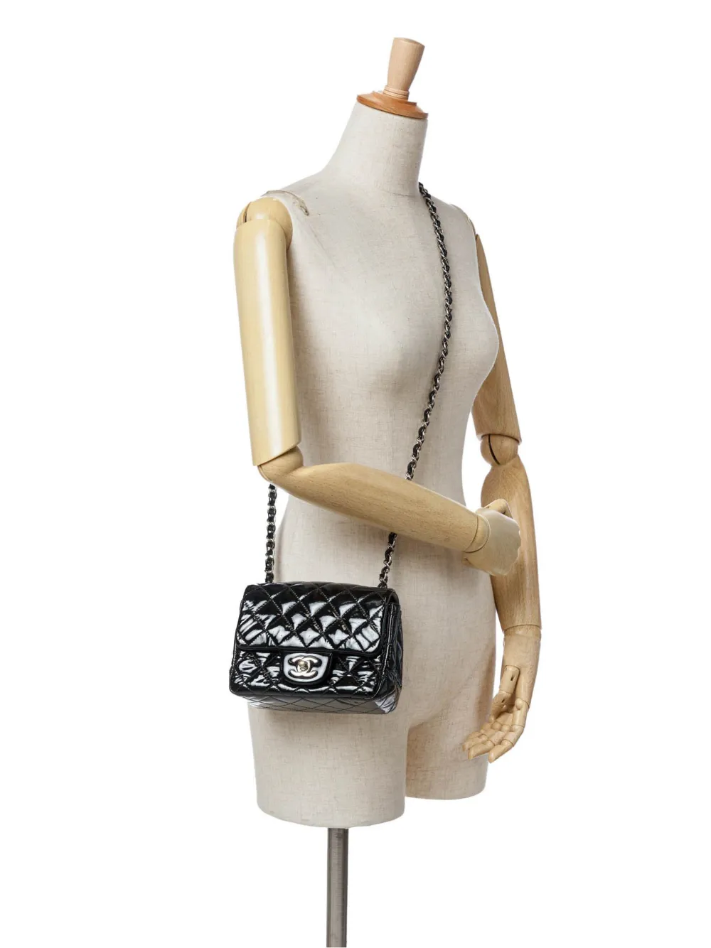 CHANEL Pre-Owned 2014-2015 Mini Square Classic Patent Single Flap crossbody bag | Pre-Owned | Image 2