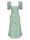 POST MERIDIEM godet-gilhouette square-neck midi dress - Green