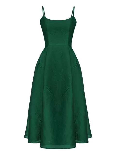 POST MERIDIEM jacquard corset-bustier midi dress