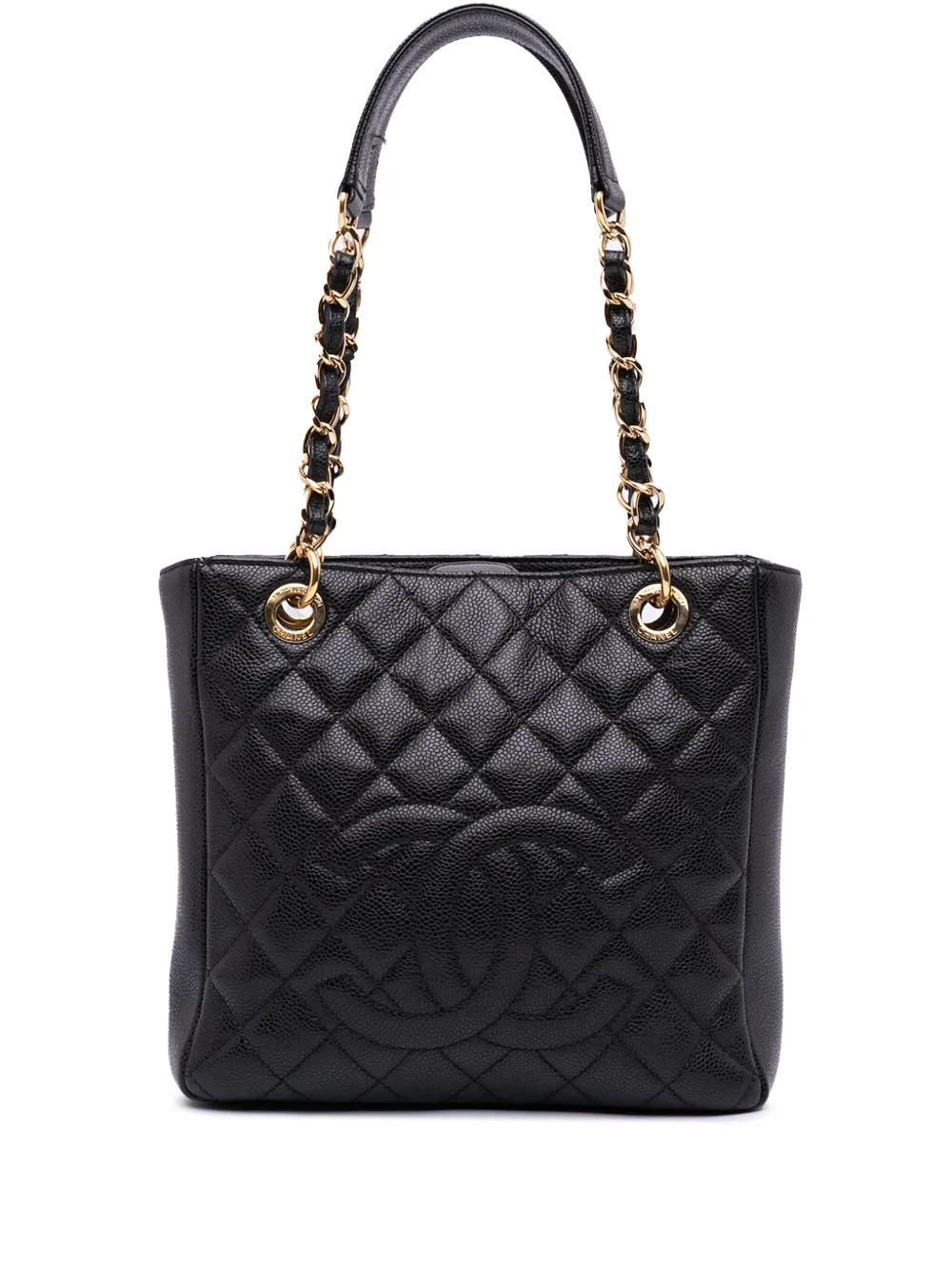 CHANEL Pre-Owned 2011 プチ キャビア ショッピングトート ショルダーバッグ - ブラック CHANEL Pre-Owned 2011 プチ キャビア ショッピングトート ショルダーバッグ - ブラック