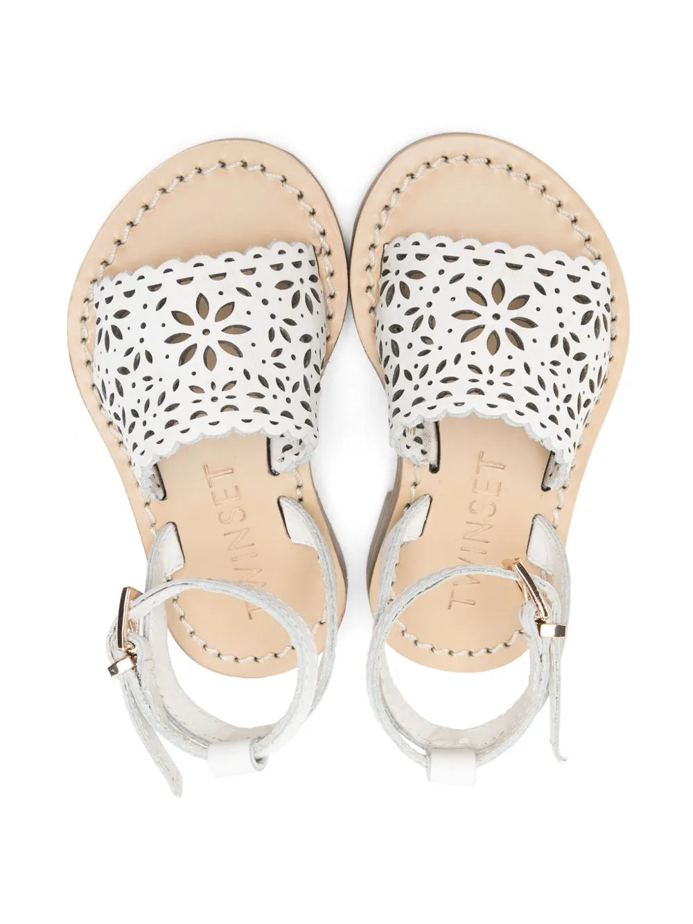 TWINSET Kids perforated sandals White
