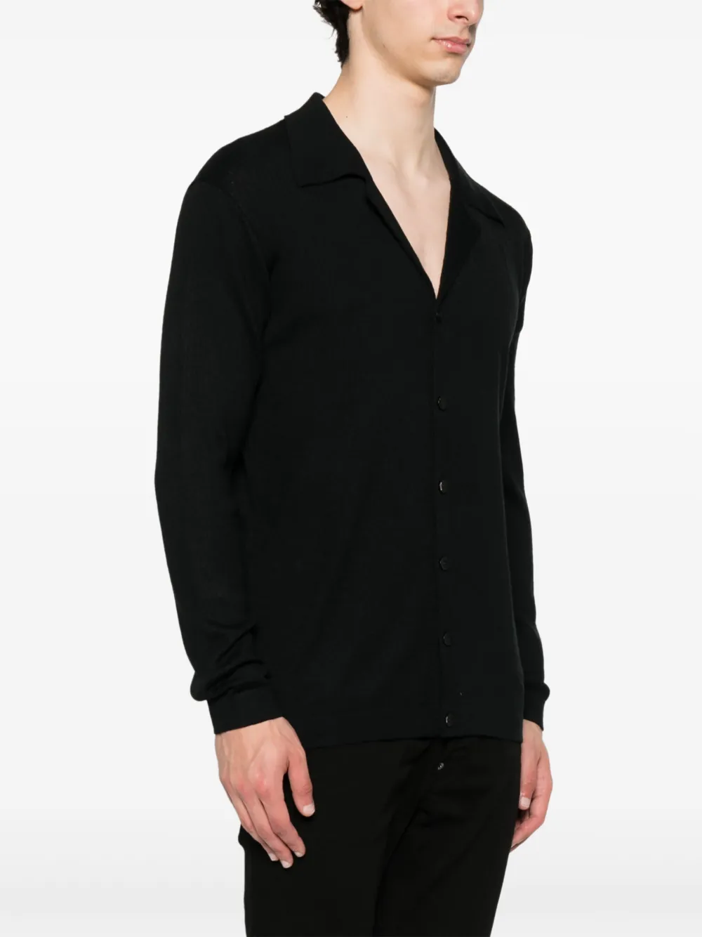 Second / Layer Black V-neck Knitted Cardigan