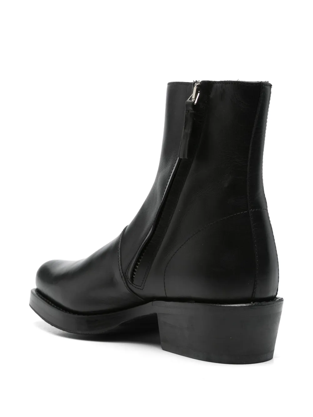 Second Layer 50mm leather ankle boots Black