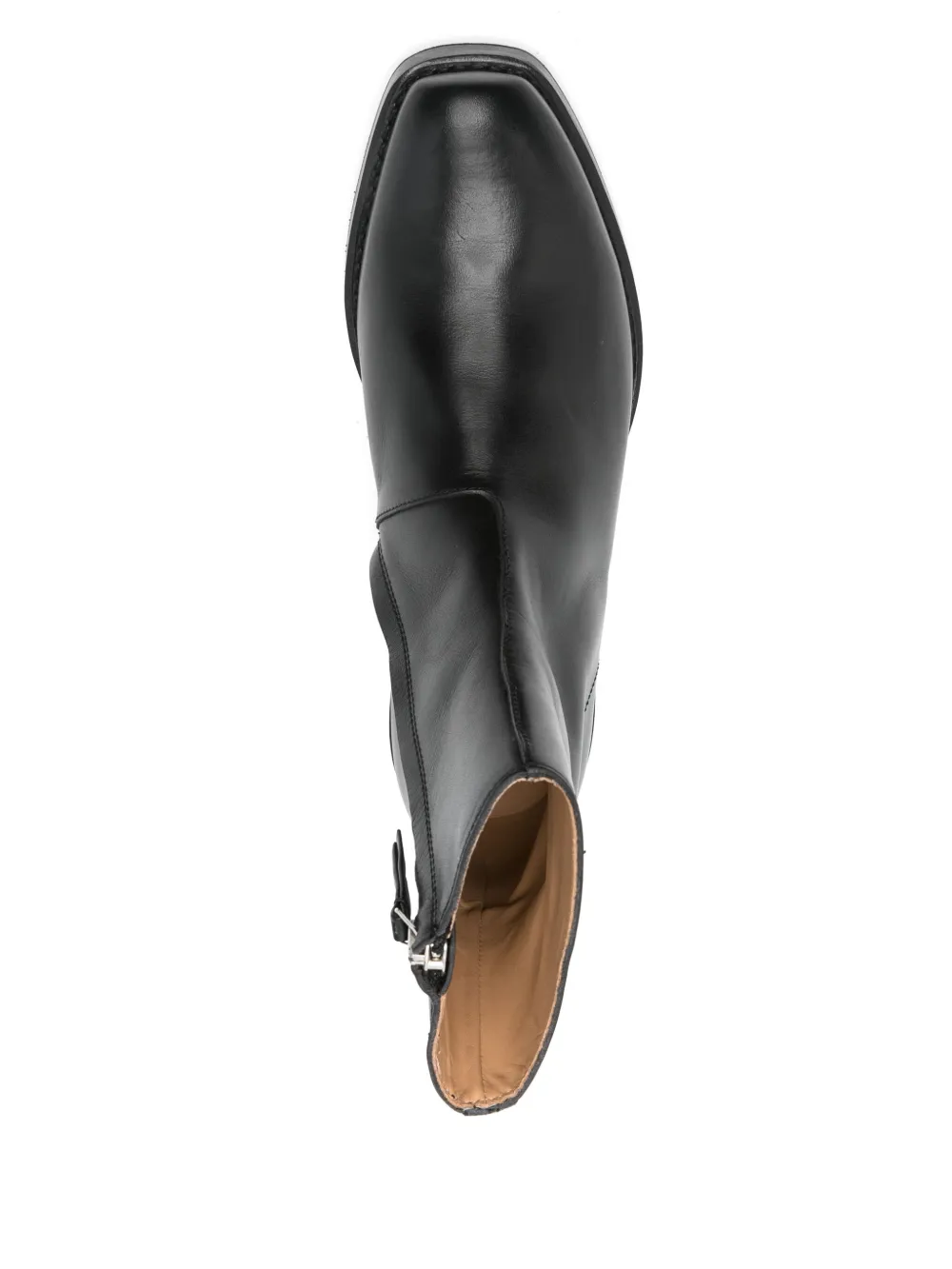 Second Layer 50mm leather ankle boots Black