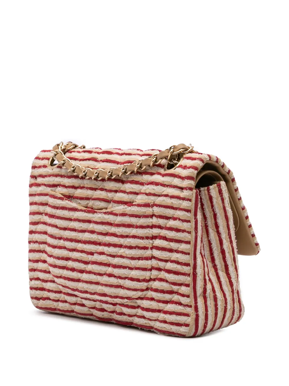 Pre-owned Chanel 2014 Medium Classic Jersey Coco Sailor Double Flap Shoulder Bag