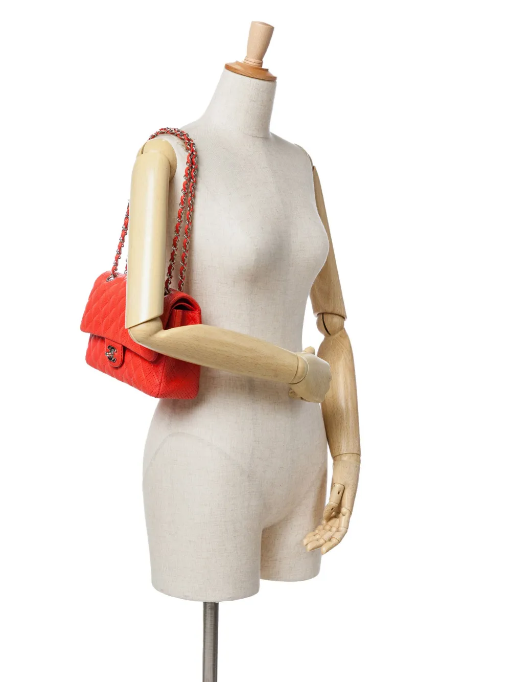 CHANEL Pre-Owned شنطة كتف جلد حمل متوسطة كلاسيكية بزينة ثقوب وقلاب مزدوج 2006-2008 | كلاسيكيات | Image 2