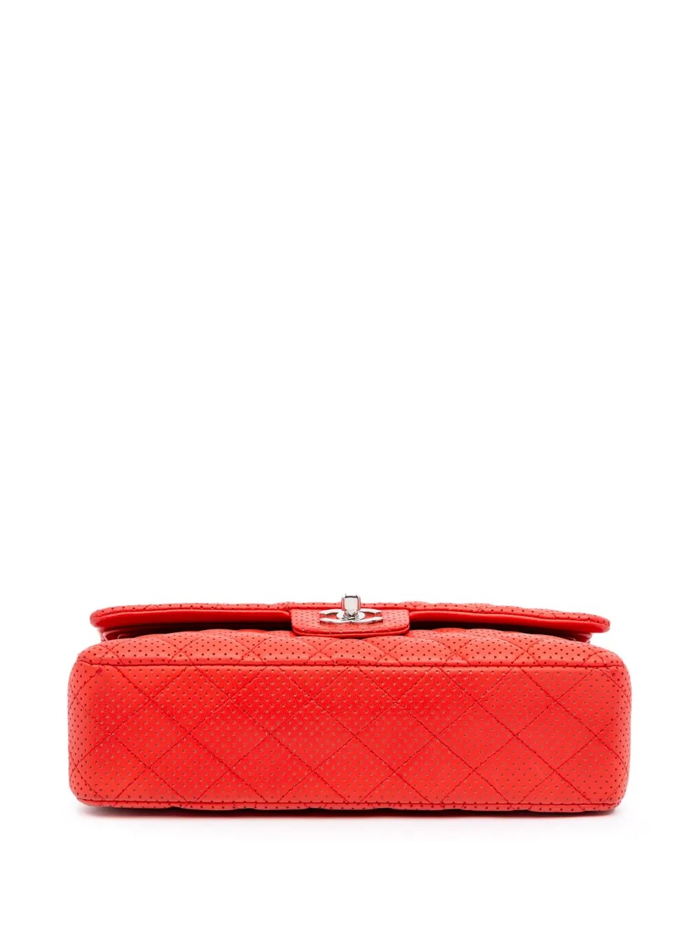 Pre-owned Chanel 2006-2008 Medium Classic Perforated Lambskin Double Flap Shoulder Bag