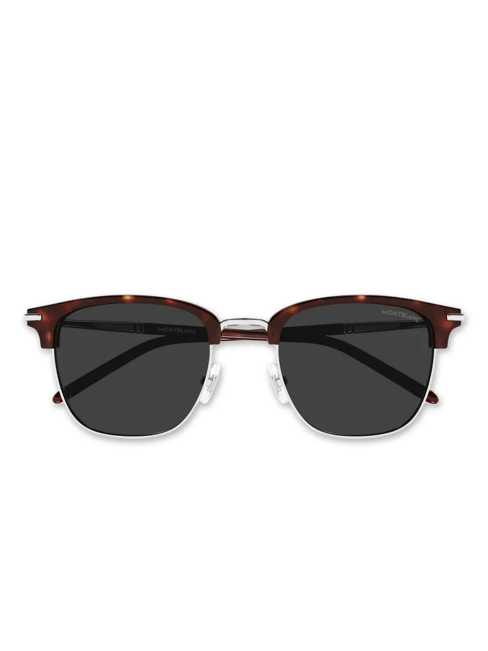 MONT BLANC EYEWEAR スクエアフレーム サングラス - ブラウン MONT BLANC EYEWEAR スクエアフレーム サングラス - ブラウン
