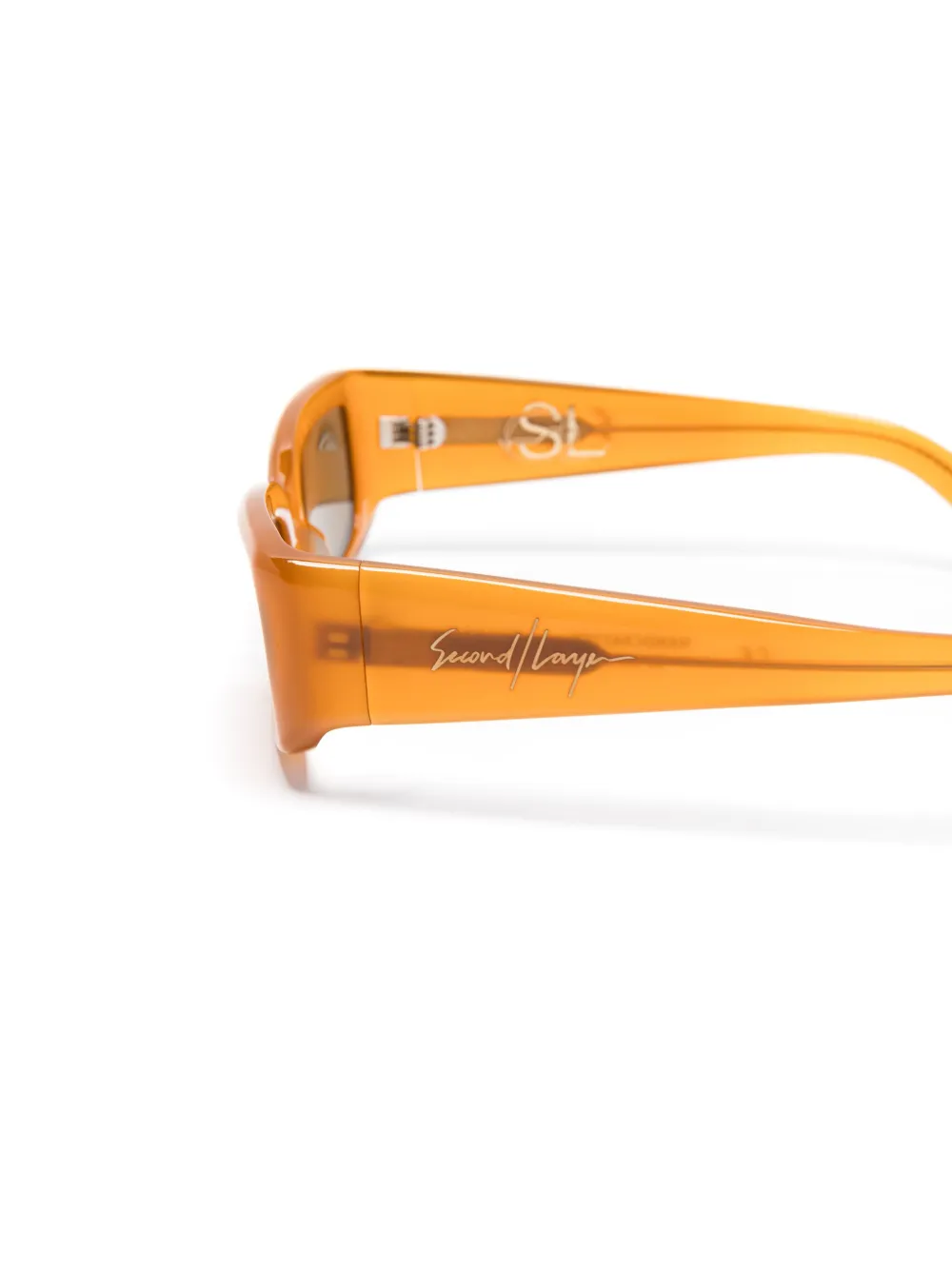  Second/layer Rectangle-frame Sunglasses - Brown 