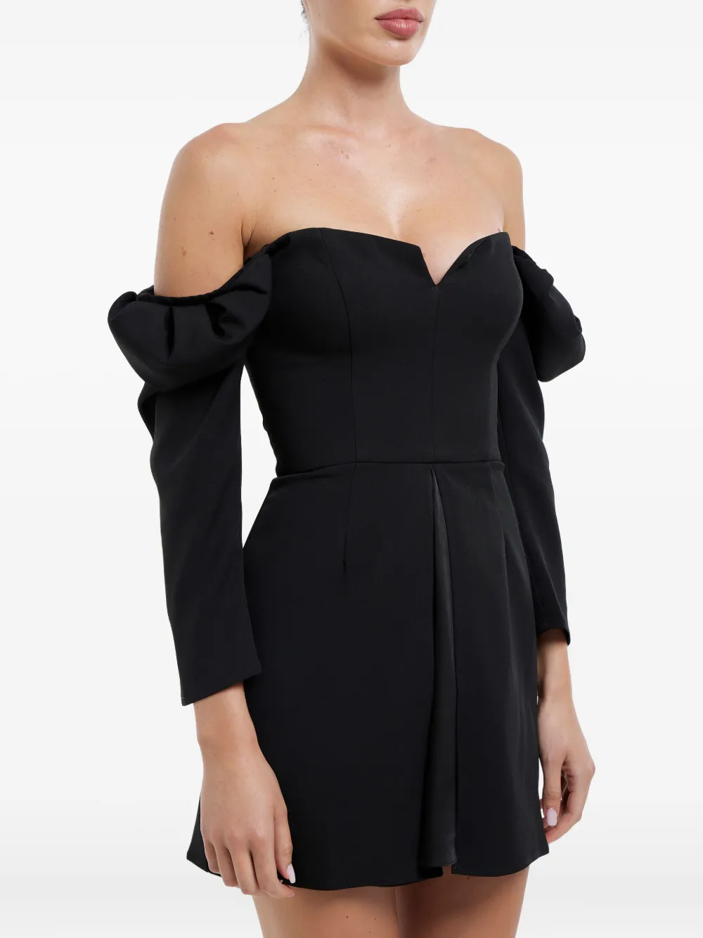 farfetch black dress POST MERIDIEM long-sleeve A-line Mini | Size:XX-Large Polyester 67% Viscose 27% Briday The Best Dress-and-Tights Outfits