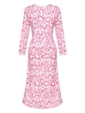 POST MERIDIEM floral-print long-sleeve midi dress - Pink