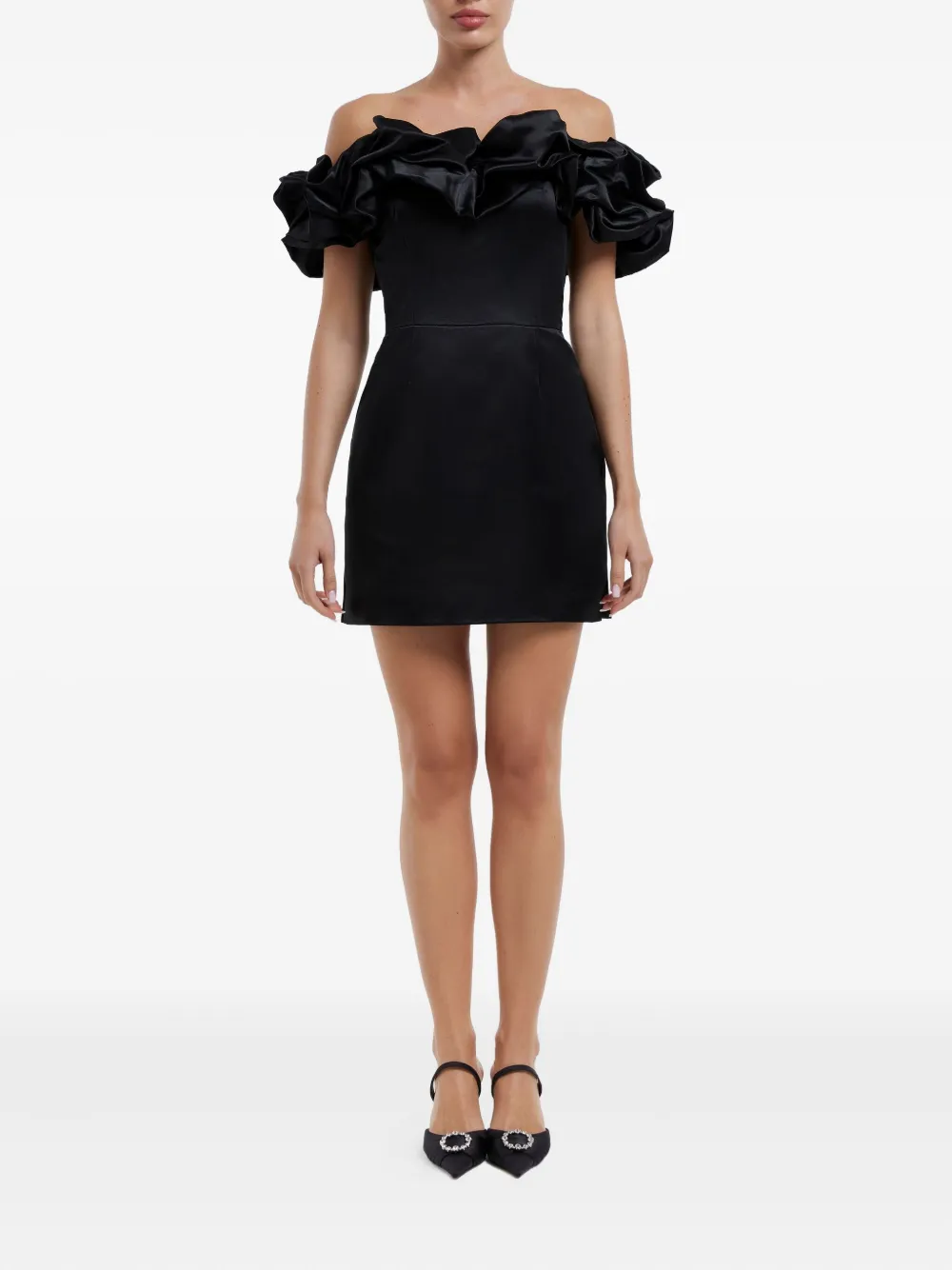 POST MERIDIEM Meringue mini-jurk - Zwart