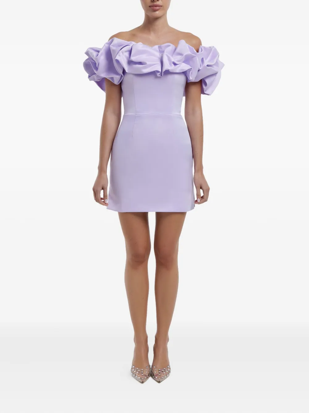POST MERIDIEM Meringue mini-jurk - Paars