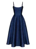 POST MERIDIEM jacquard corset-bustier midi dress - Blue