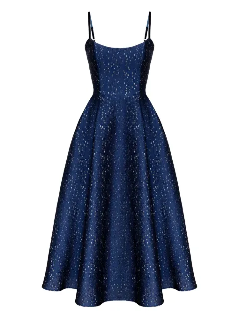 POST MERIDIEM jacquard corset-bustier midi dress