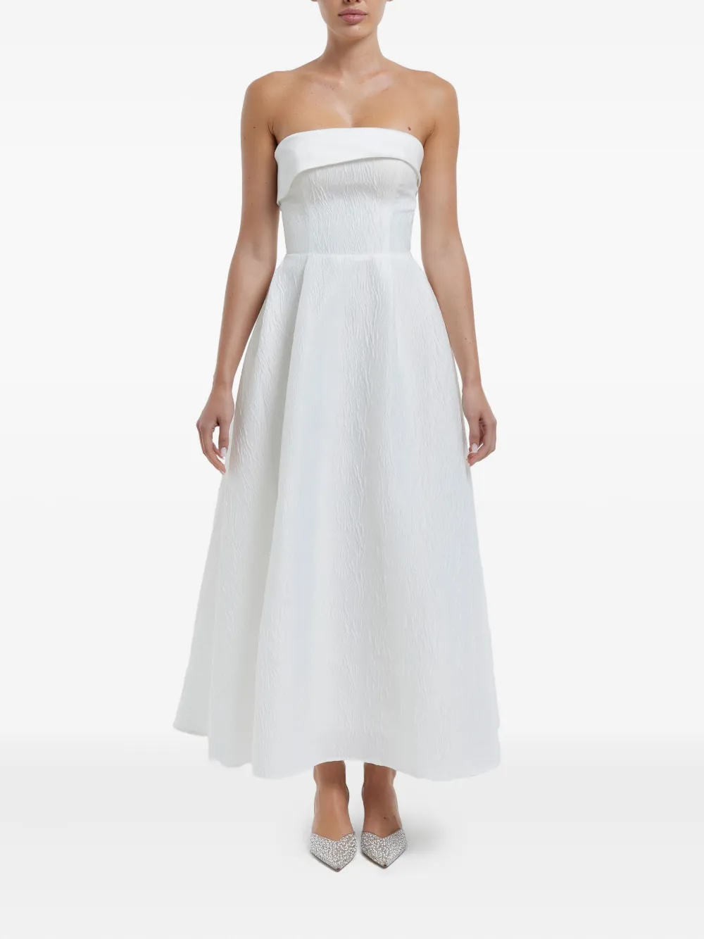 POST MERIDIEM Midi-jurk met jacquard - Wit