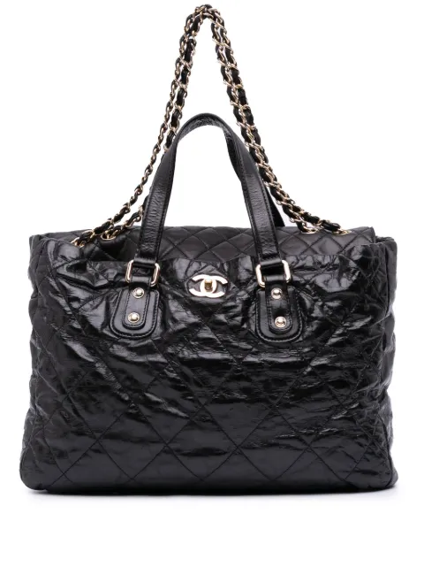 CHANEL Pre-Owned 2008-2009 Large Quilted Glazed Calfskin Portobello satchel