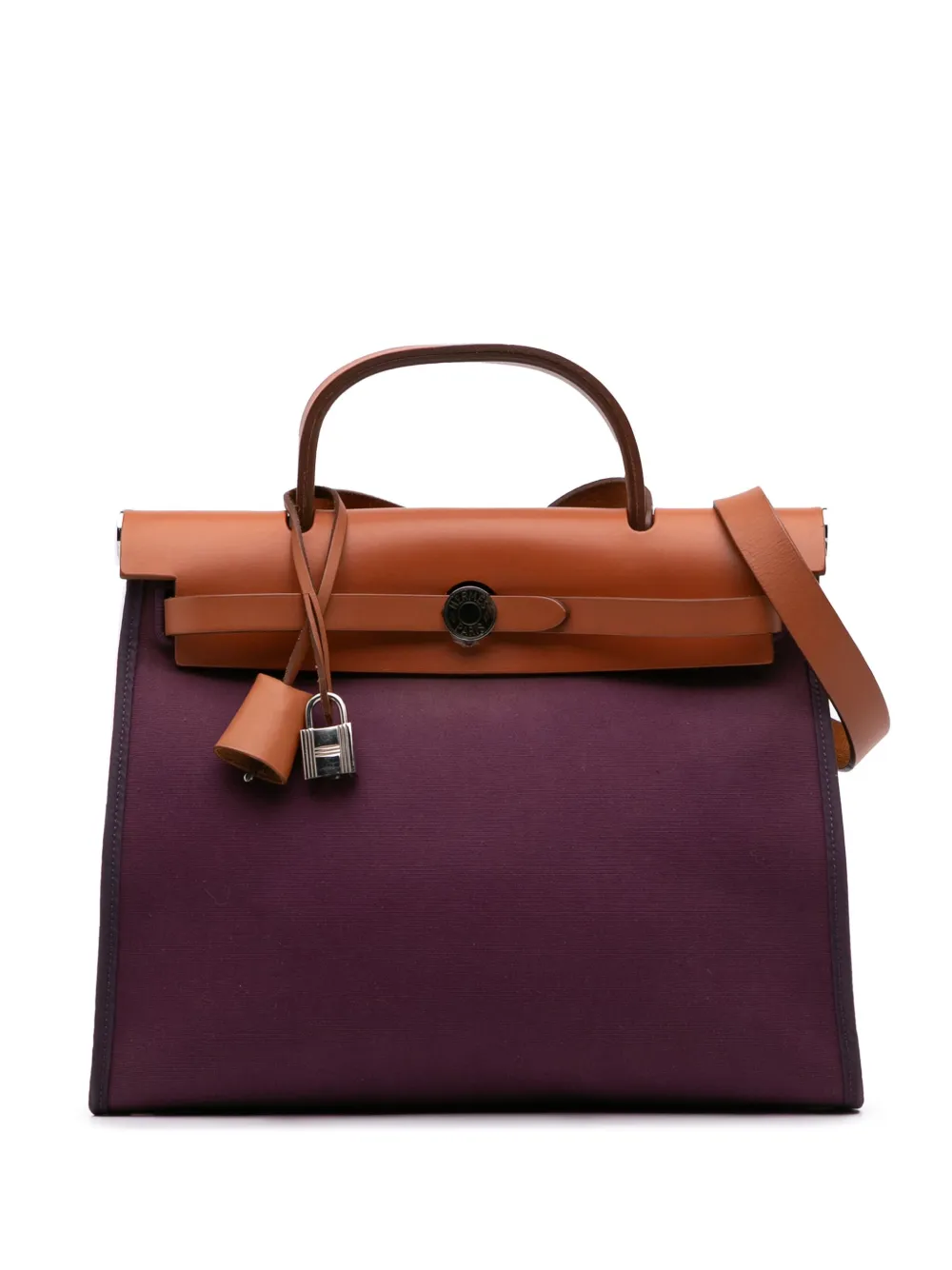 Hermès Pre-Owned 2011 トワル エールバッグ ジップ 31 サッチェルバッグ - パープル Hermès Pre-Owned 2011 トワル エールバッグ ジップ 31 サッチェルバッグ - パープル