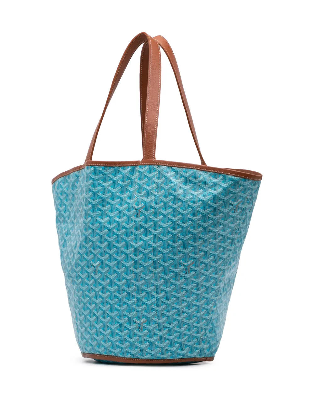 Pre-owned Goyard 2019 Ine Reversible Belharra Tote Bag In Blue