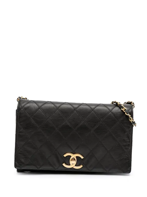 CHANEL Pre-Owned 1986-1988 Small CC Quilted Lambskin Turnlock Full Single Flap crossbody bag