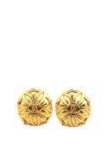 CHANEL Pre-Owned 20th Century Gold Plated CC Flower Clip On Earrings costume earrings