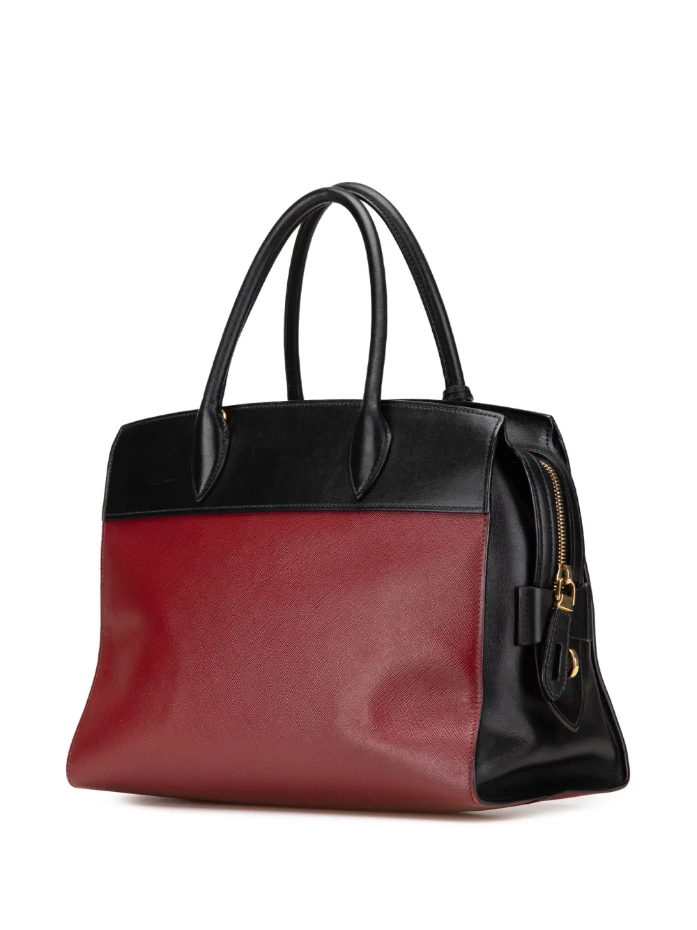 Pre-owned Prada 2010-2024 Saffiano And City Calf Esplanade Satchel