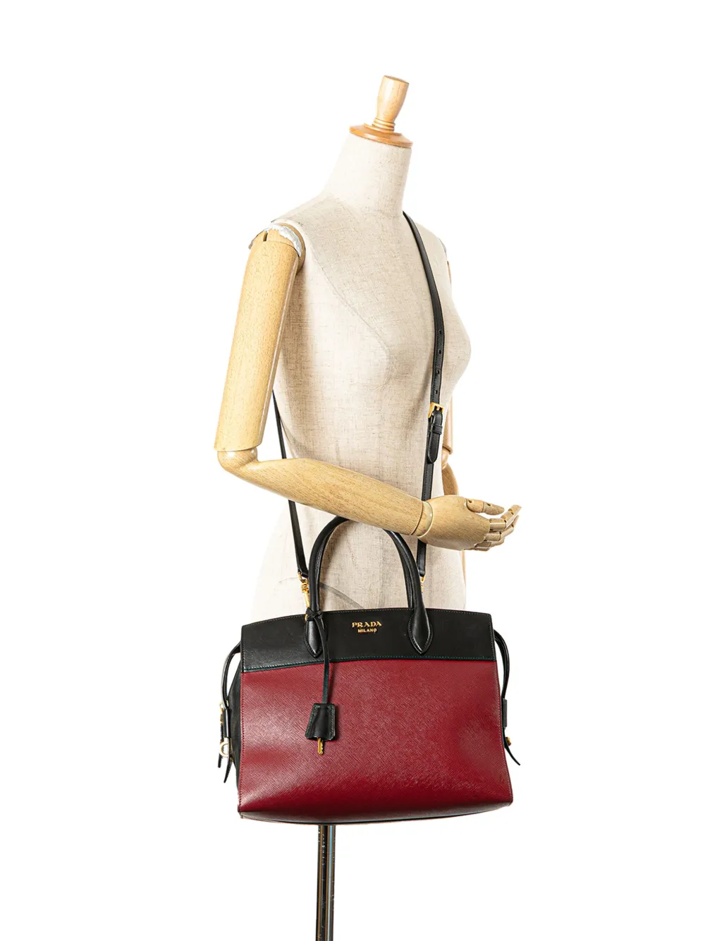 Pre-owned Prada 2010-2024 Saffiano And City Calf Esplanade Satchel