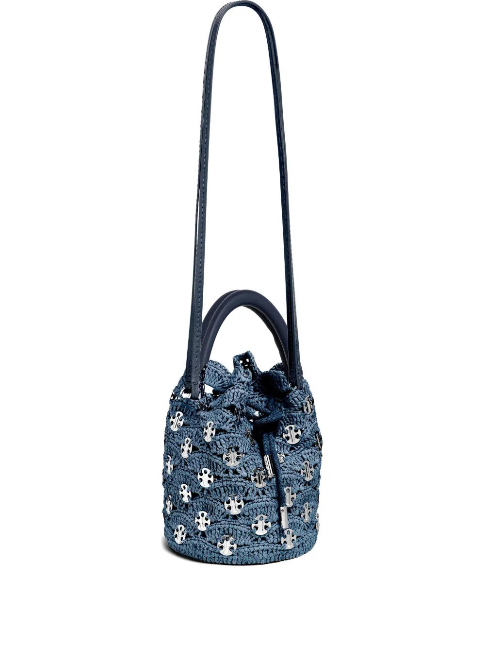 Rabanne crochet bucket bag | Blue | Image 1