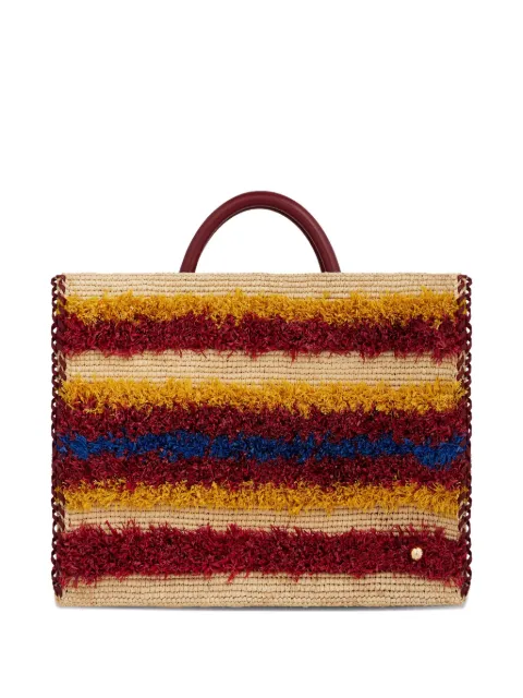Rabanne striped woven tote bag