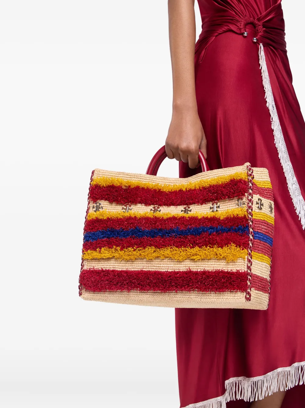 Rabanne Geweven shopper Rood