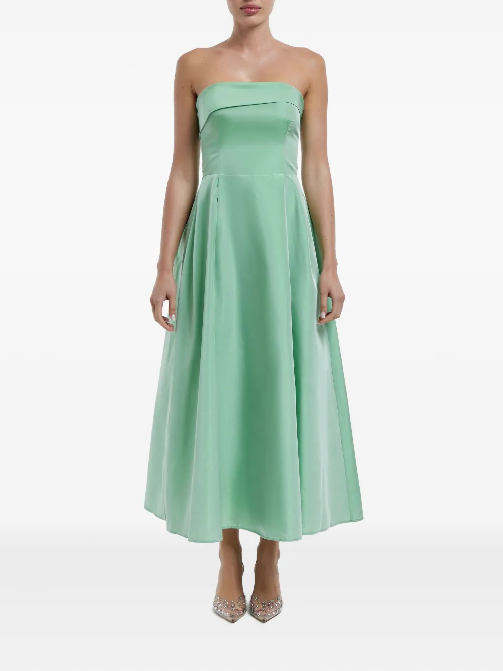 POST MERIDIEM Strapless midi-jurk - Groen