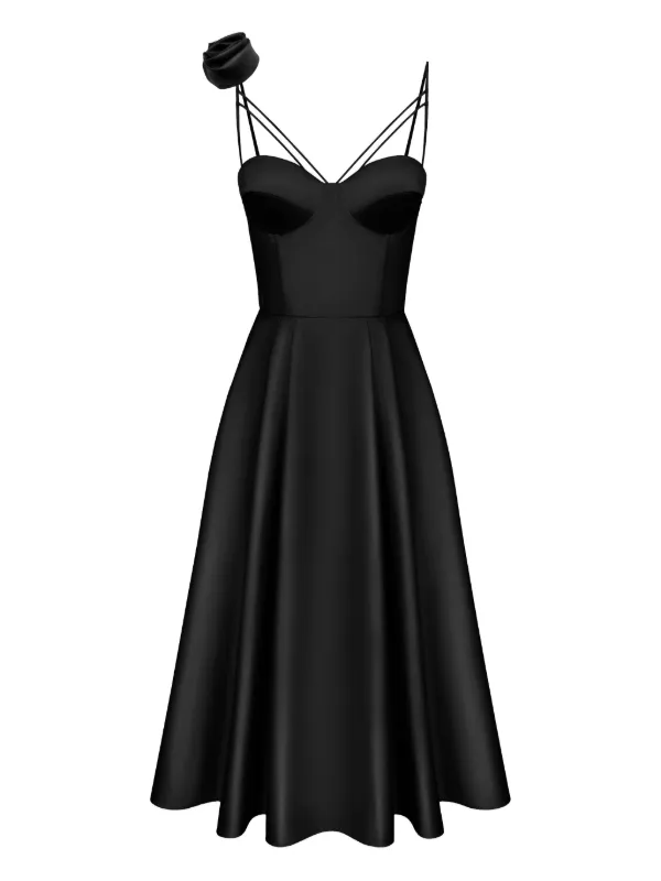 knee length dresses for ladies custom tie strap corset midi dress – rope drop design main image 0