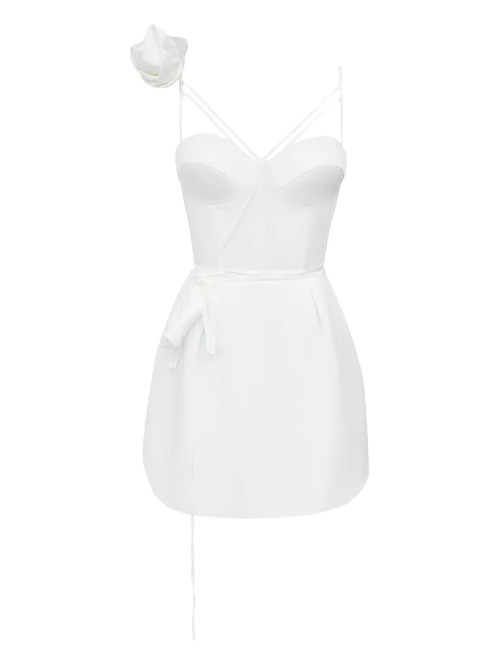 POST MERIDIEM rose-detail corset mini dress | White | Image 1