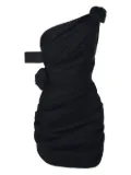 POST MERIDIEM rose-detail mini dress - Black