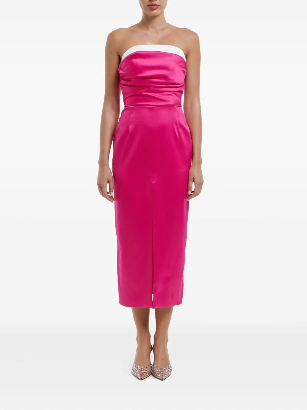 POST MERIDIEM Satijnen midi-jurk - Roze