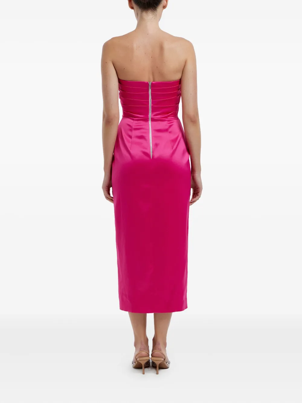 Shop Post Meridiem Satin Midi Dress