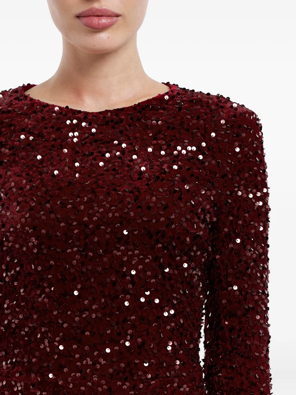 Shop Post Meridiem Sequin-embellished Velvet Midi Dress
