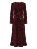 POST MERIDIEM sequin-embellished velvet midi dress - Red
