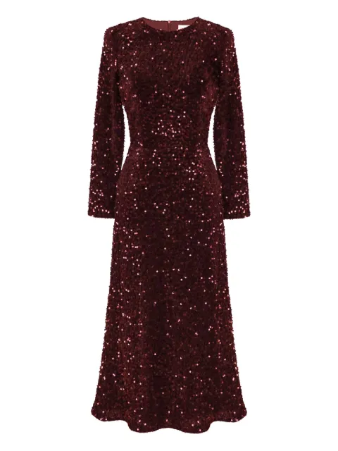 POST MERIDIEM sequin-embellished velvet midi dress
