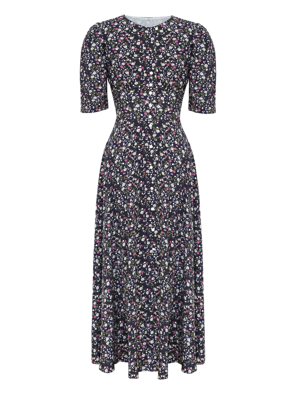 POST MERIDIEM robe mi-longue à fleurs | bleu | Image 1