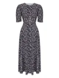 POST MERIDIEM floral-print buttoned midi dress - Blue