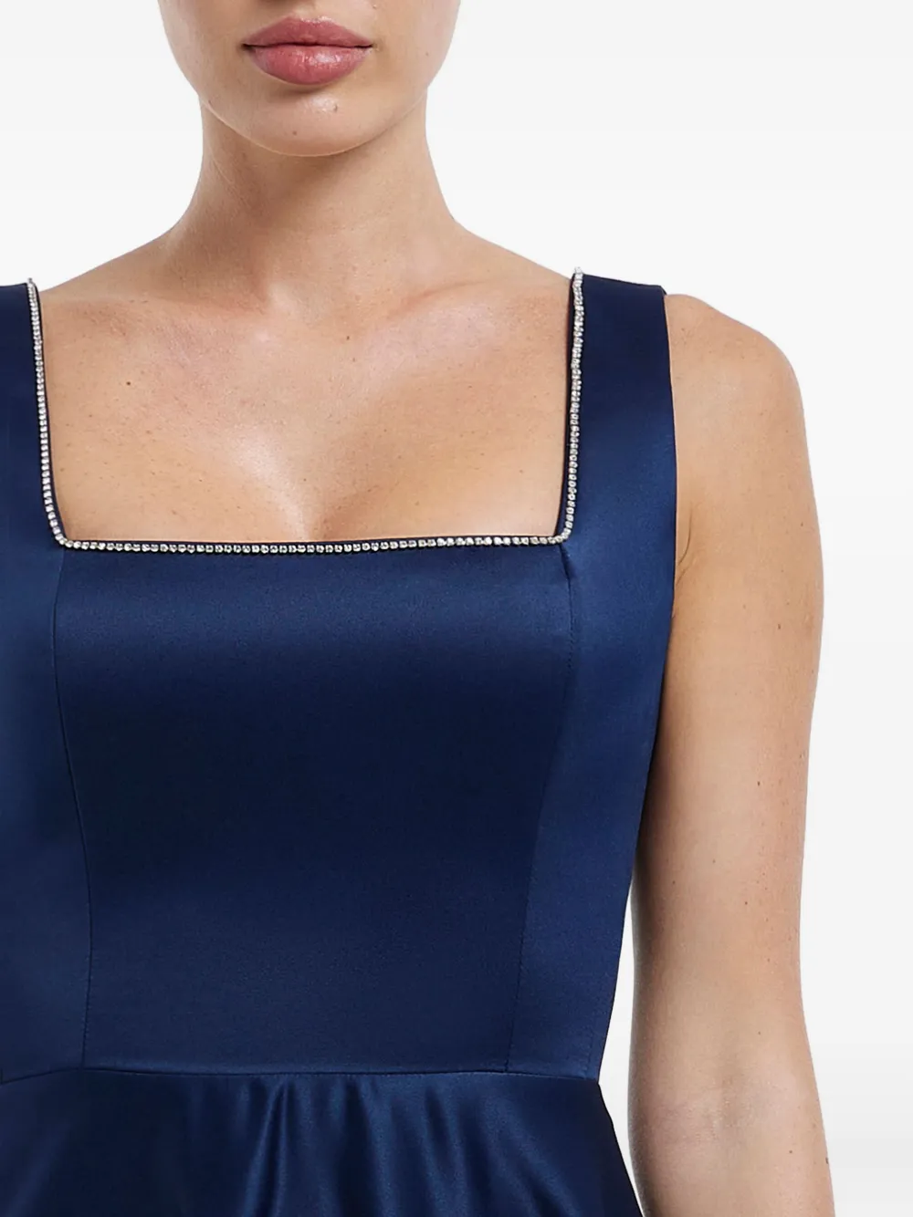 Post Meridiem Decorated-bodice Midi Dress
