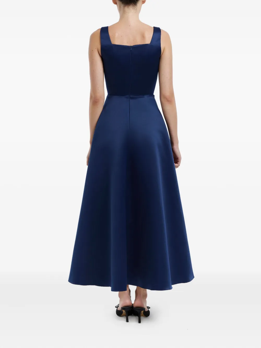 Post Meridiem Decorated-bodice Midi Dress